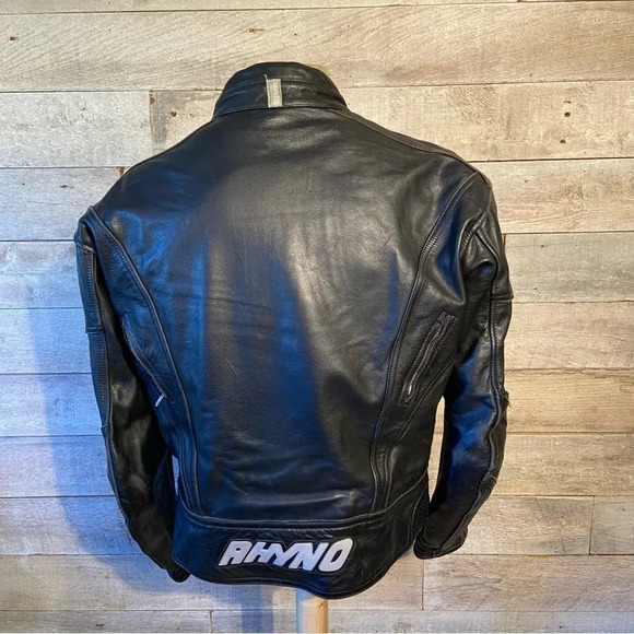 Vintage‎ Rhyno men’s  leather armoured motorcycle jacket in size 44 - Picture 3 of 16